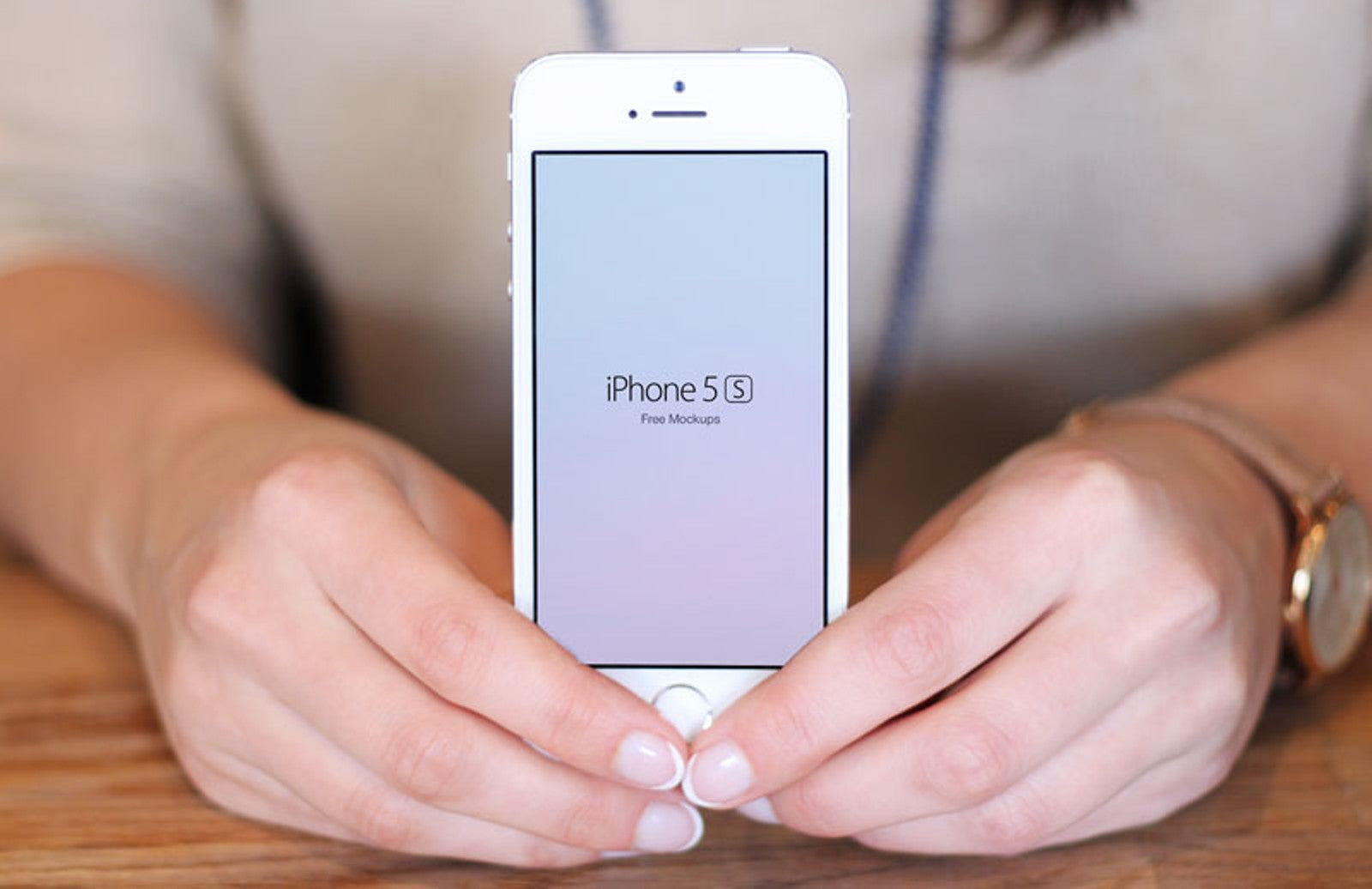 Set of iPhone 5S In Hand (Mockup)