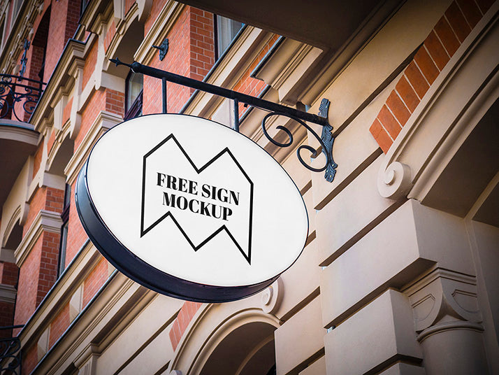 Clean Street Sign Logo Mockup