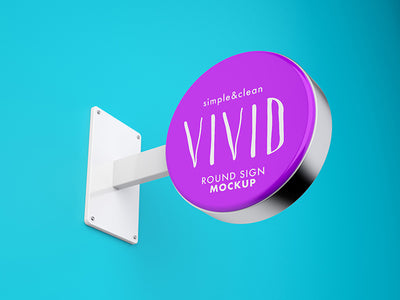 Simple and Clean Vivid Business Logo Sign Mockup