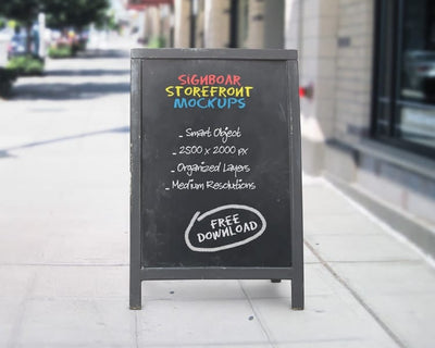 Signboard Restaurant Chalkboard Mockups