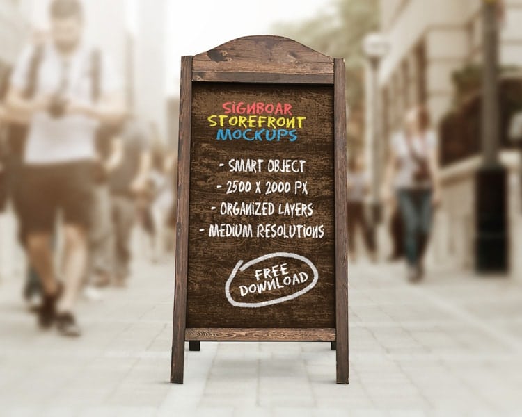 Signboard Restaurant Chalkboard Mockups
