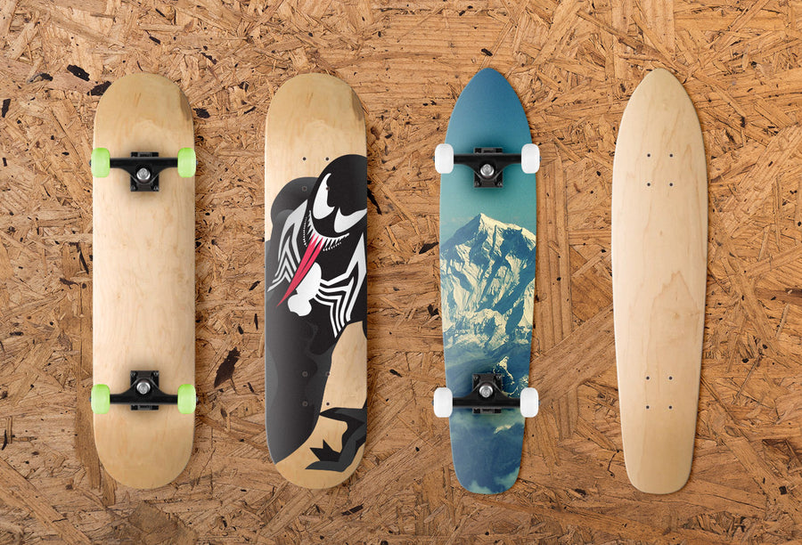 4-Way Skateboard Mockup PSD