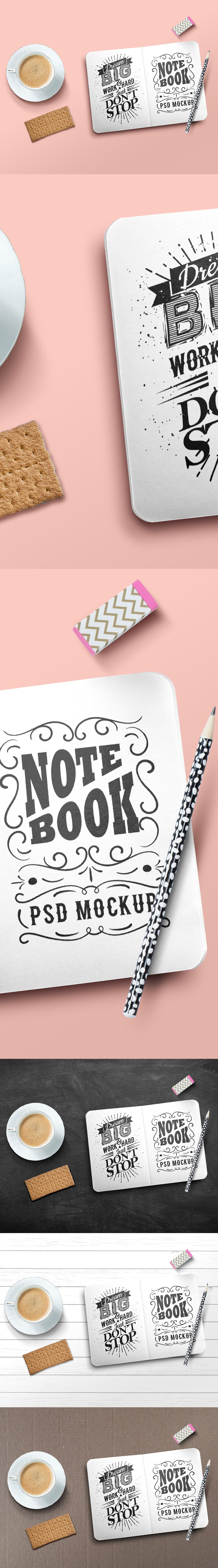 Artsy Sketchbook Mockup PSD