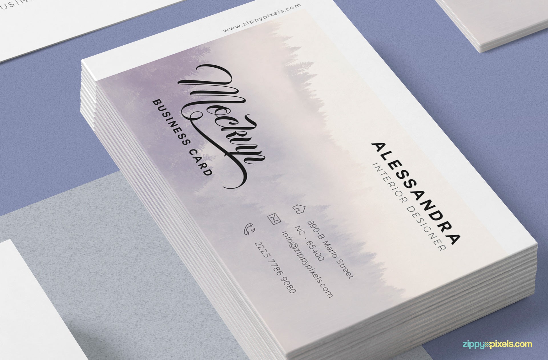 Isometric Business Card Mock Up