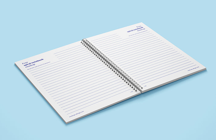 5 x Spiral Notebook Mockups (Multiple Views)