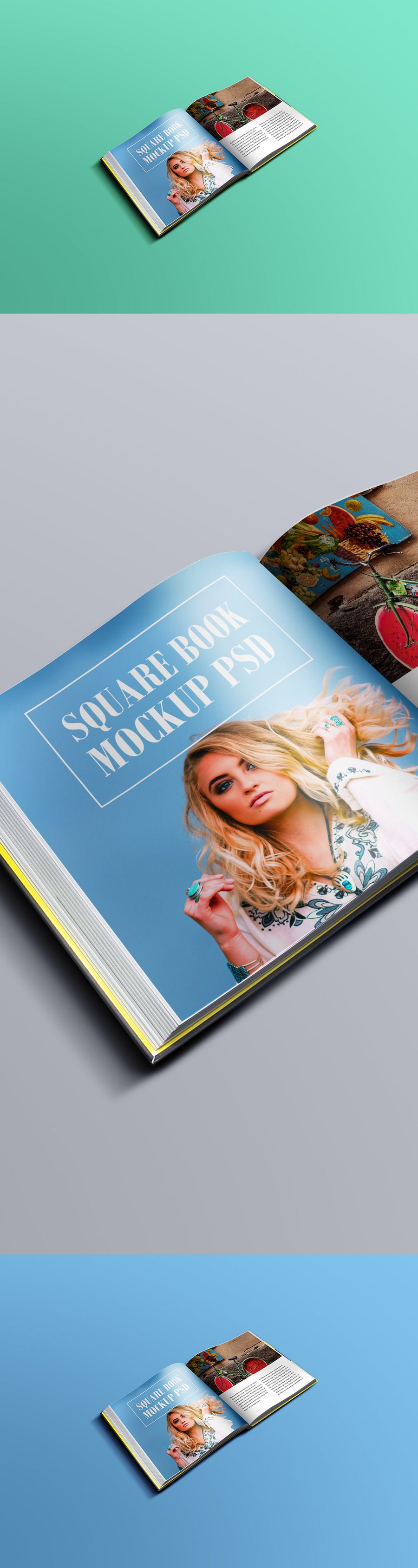 Square Book or Magazine or Newspaper Mockup PSD