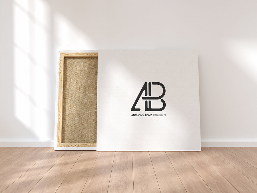Square White Canvas Frame Mockup