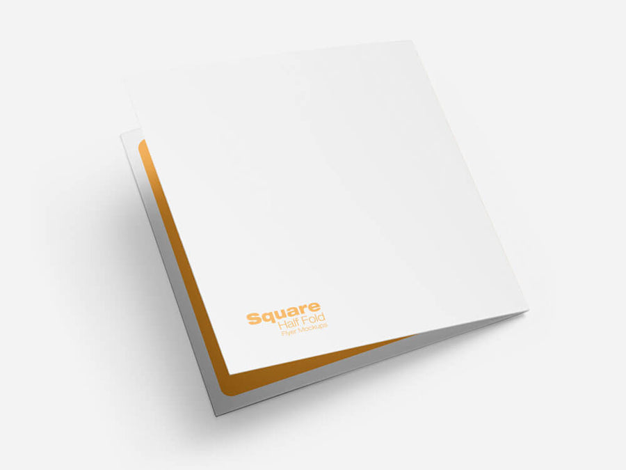 Square Half Fold Brochure Mockups