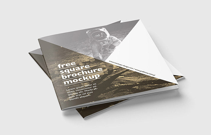 Great Collection of Clean Square Brochure Mockups 5 Angles and VIews Included