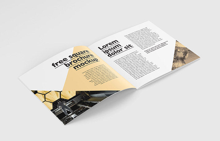 Great Collection of Clean Square Brochure Mockups 5 Angles and VIews Included