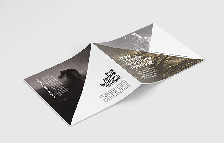 Great Collection of Clean Square Brochure Mockups 5 Angles and VIews Included
