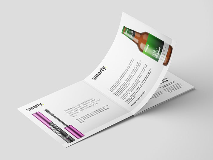 Square Brochure Book with Hard Edge Mockup