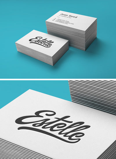 Stack of White Business Card Mockups