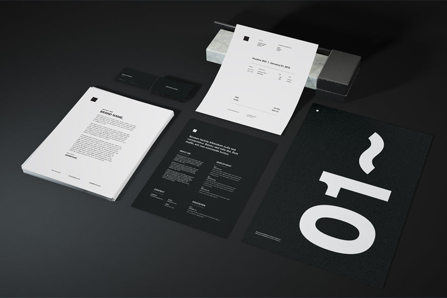 Stylish Stationery Mockup set with A4 Letterhead Papers and Business Cards