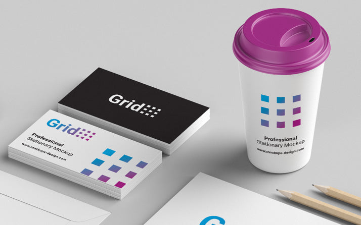 Clean Stationery Mockup Set from Multiple Angles or Views