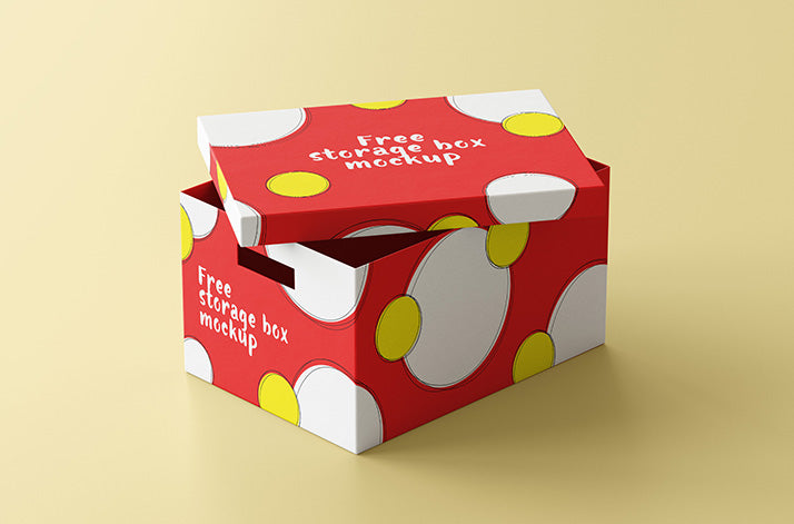 Storage Cardboard Packaging Box Mockup