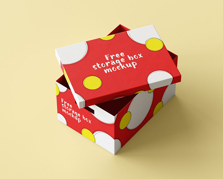 Storage Cardboard Packaging Box Mockup