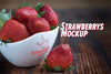 Strawberry’s in a White Bowl Mockup