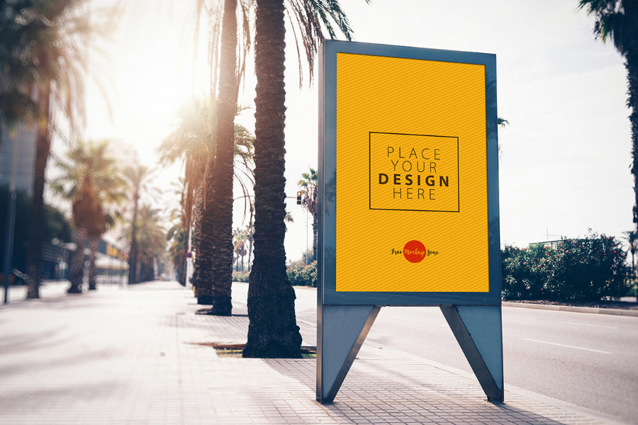 Summer Street Billboard PSD Mockup