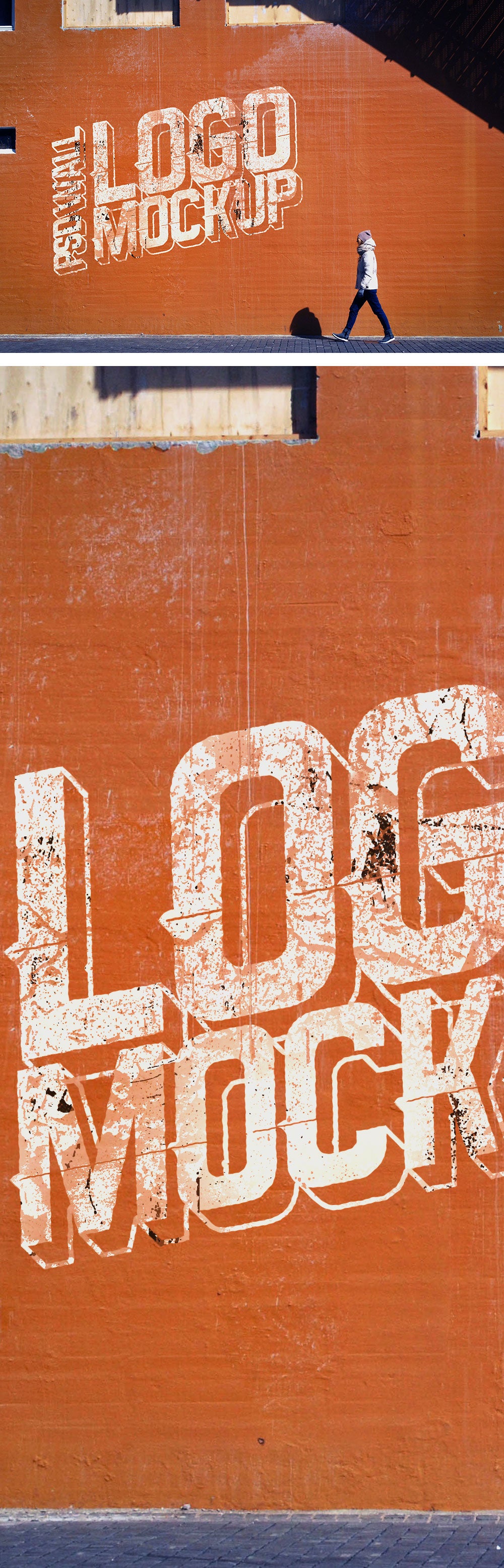 Street Wall Logo Mockup PSD