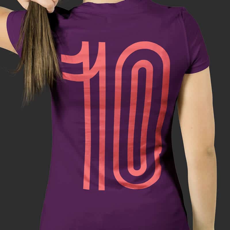 Women Wearing a Black T-Shirt Mockup