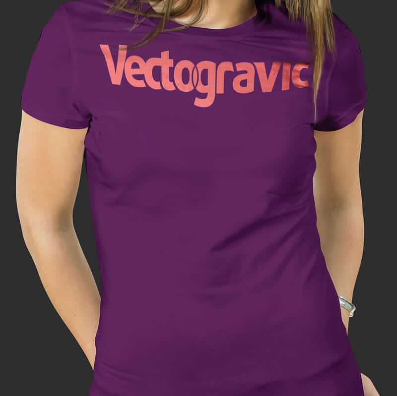 Women Wearing a Black T-Shirt Mockup