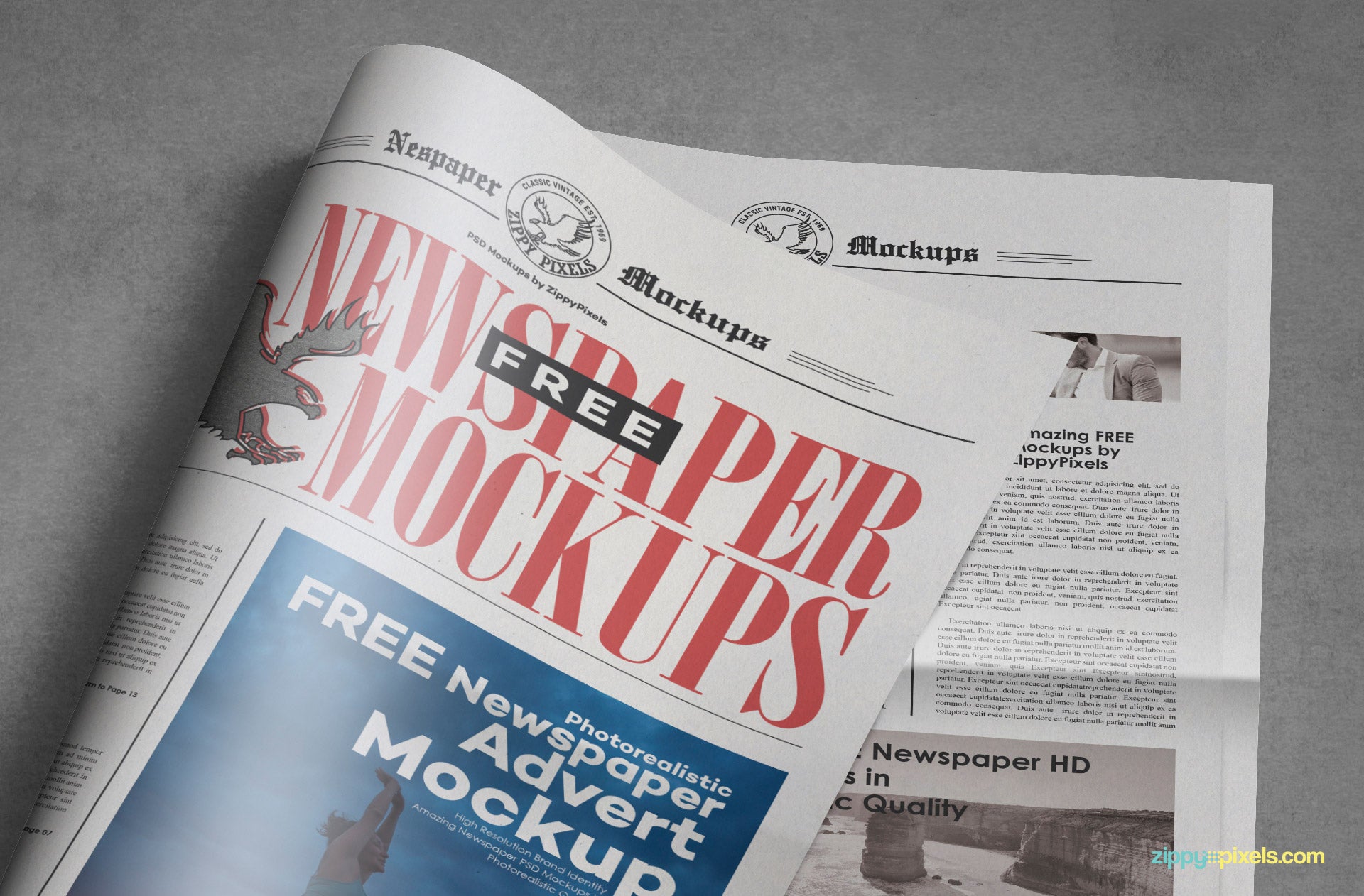 Tabloid Newspaper Mockup