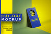 4 x Horizontal and Vertical Set of Cutout Business Card PSD Mockup