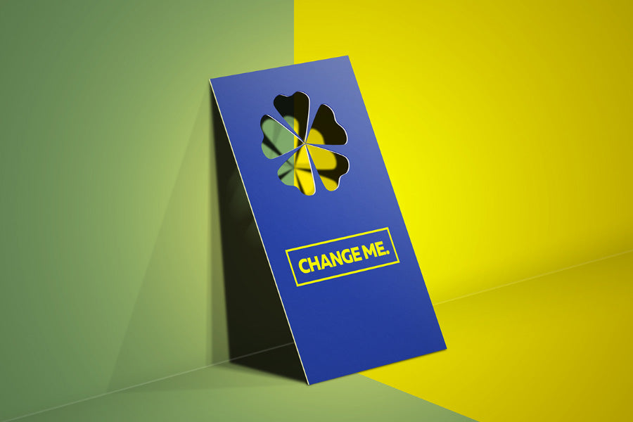 4 x Horizontal and Vertical Set of Cutout Business Card PSD Mockup