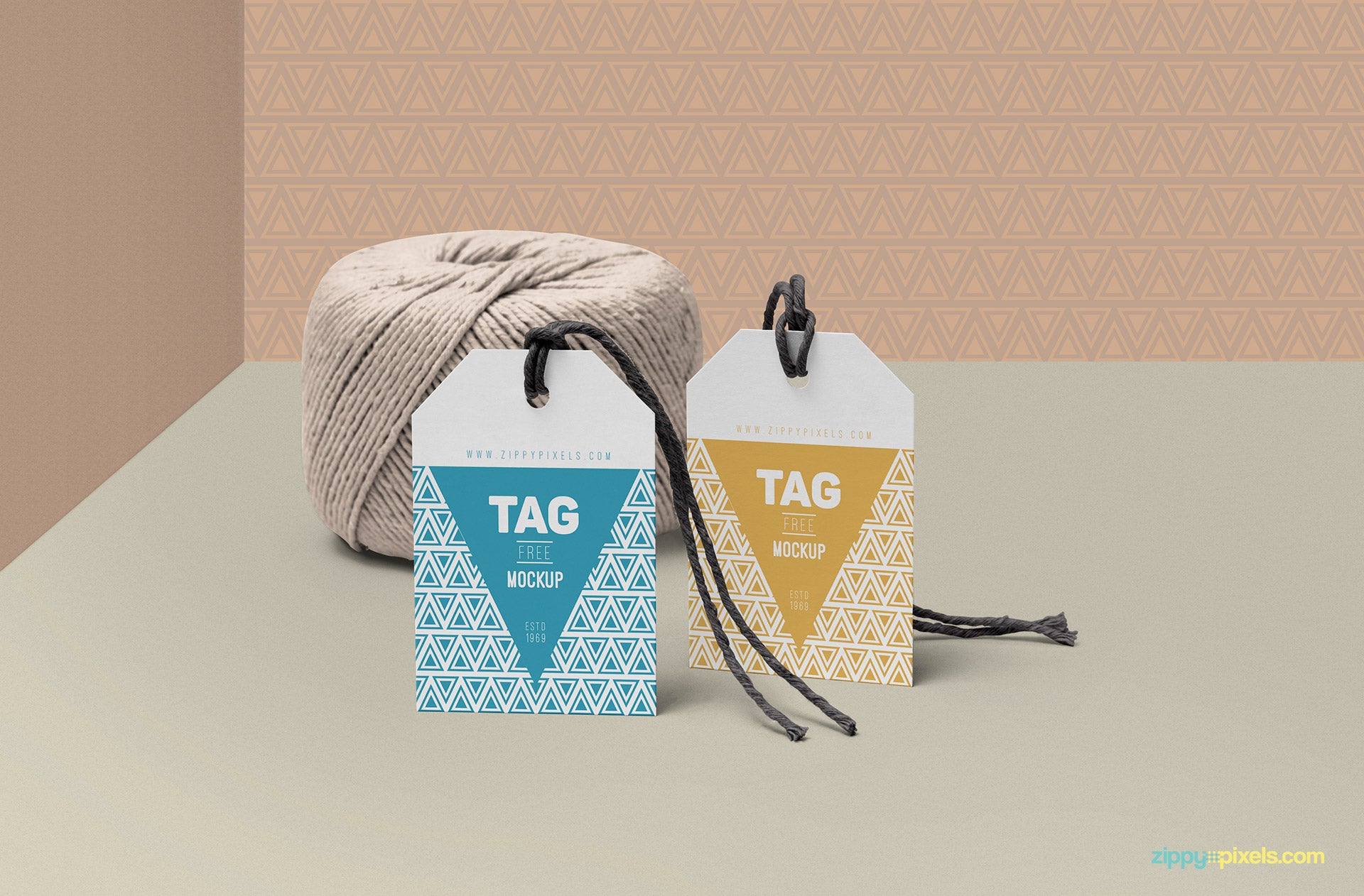String Tag Mockup PSD
