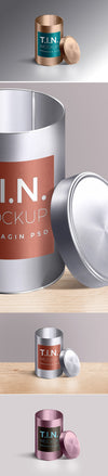 Packaging Tin Container Mockup PSD