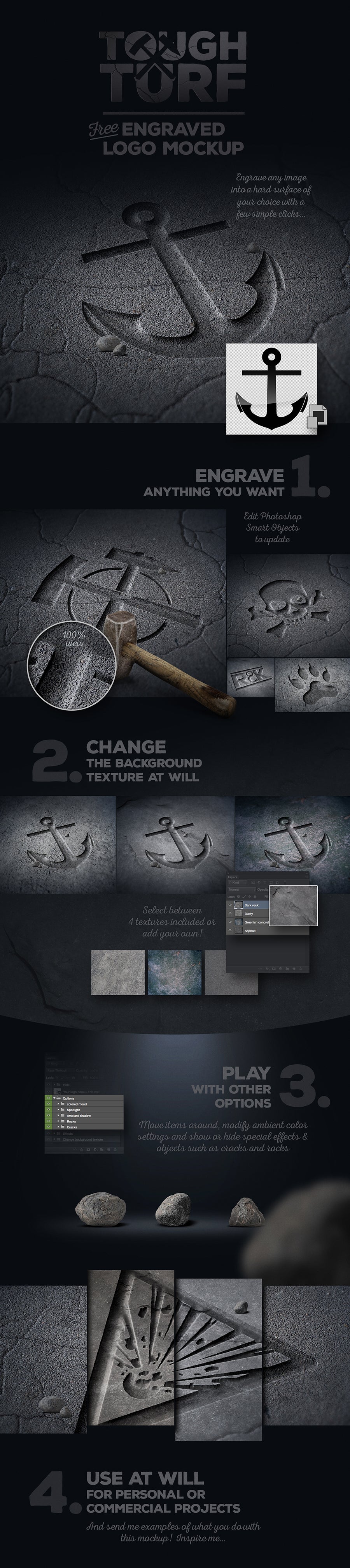 Tough Turf Surface PSD Logo Mockup