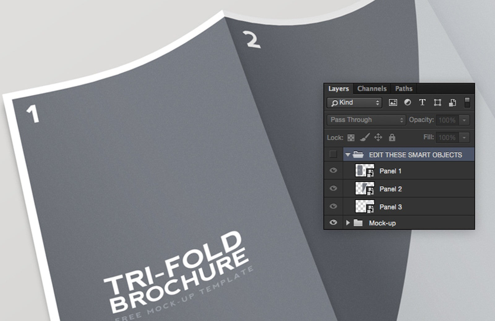 Tri Fold Brochure Mockup Template