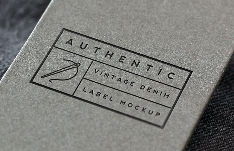 Vintage Denim Label Logo Mockup