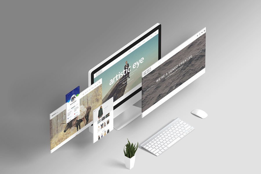 Isometric Top VIew Web Mockup PSD Creator