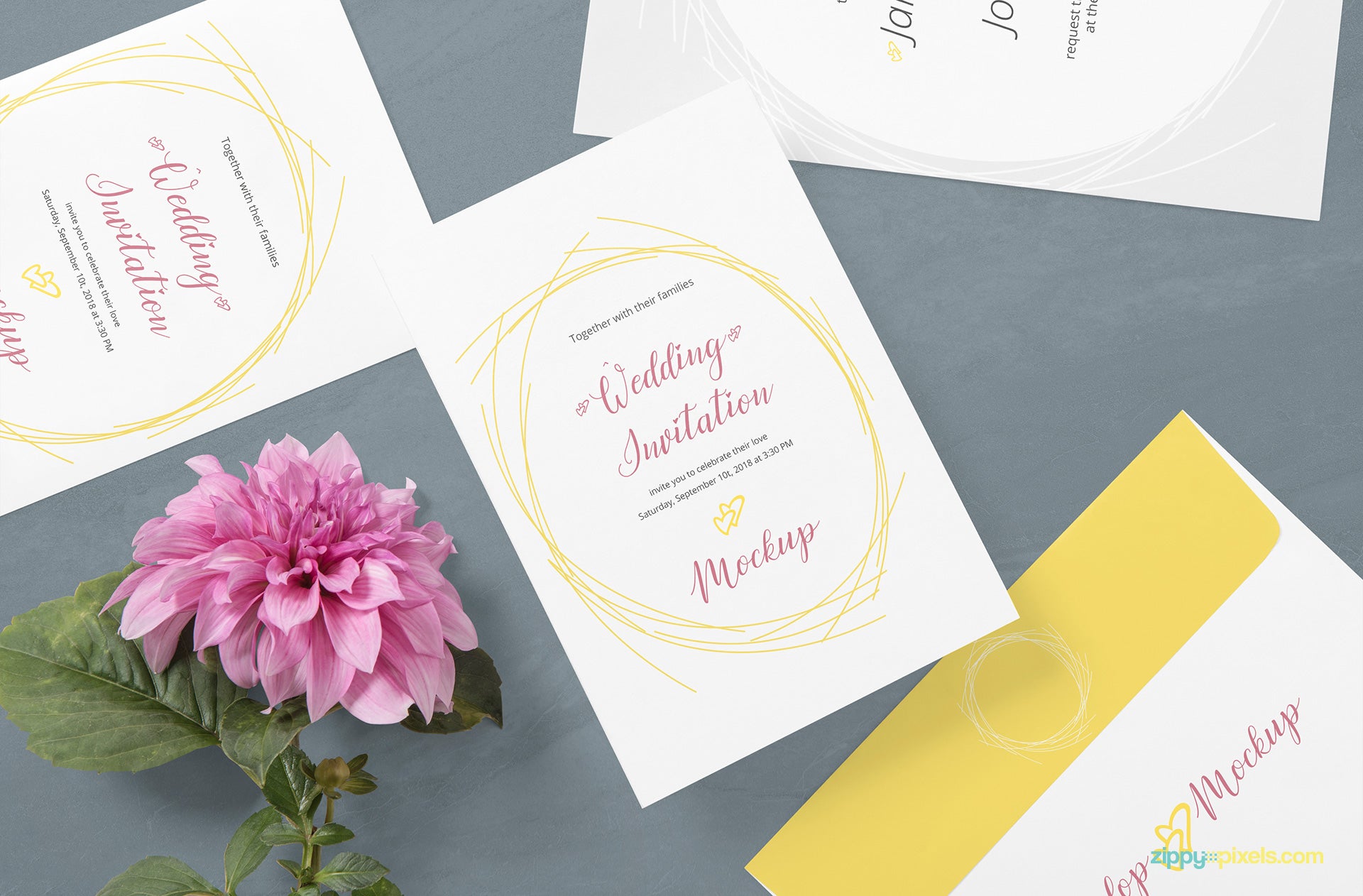 Wedding Card Mockup PSD