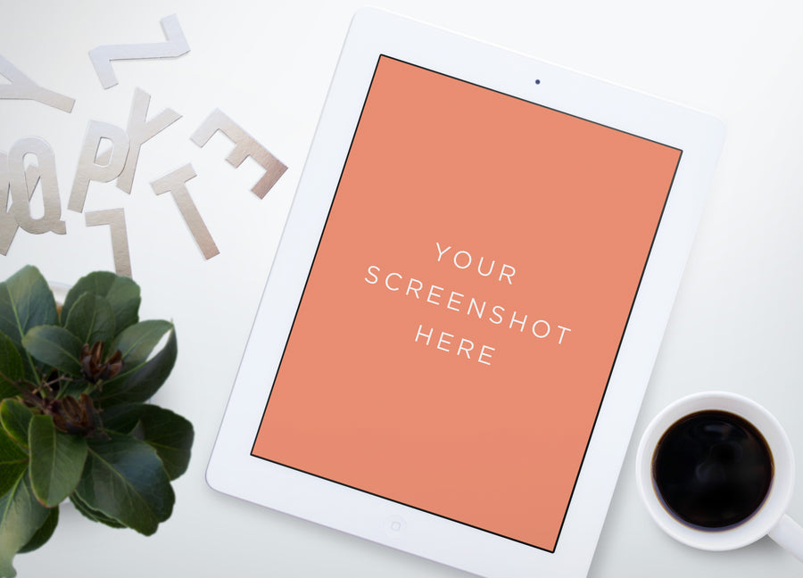 Clean White iPad MockUp with Empty Screen