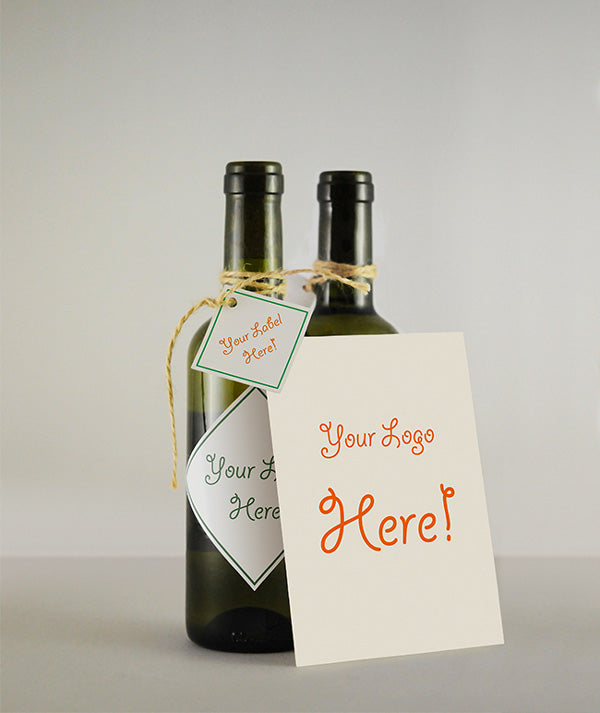 Wine Bottle with a Greeting Card PSD MockUp