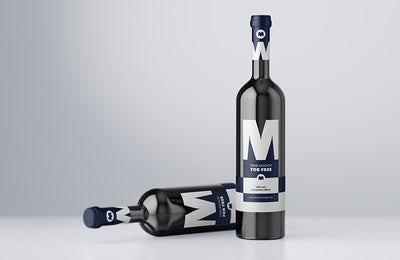Ultra-Realistic Black Wine Bottle Mockup