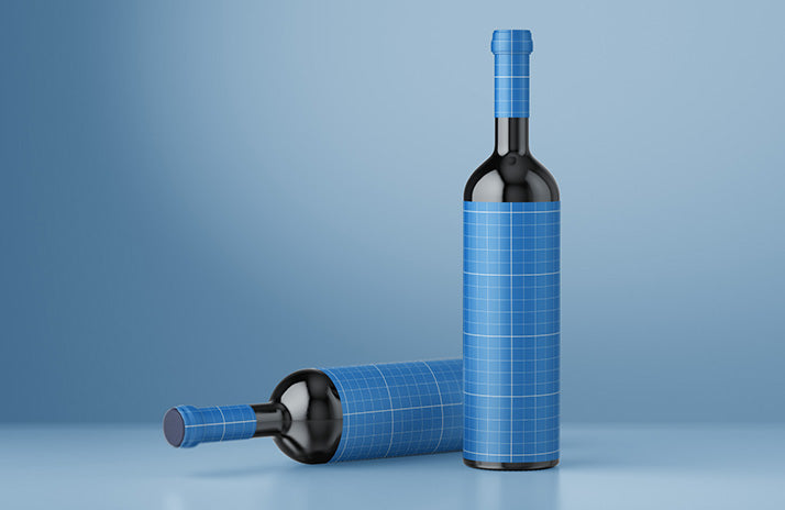 Ultra-Realistic Black Wine Bottle Mockup