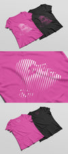 Top View of a Woman T-Shirt MockUp PSD