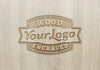 Authentic Wood Engraved Logo MockUp