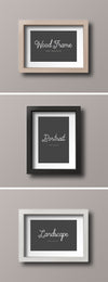 Wood Photo Frame Mockup in Vertical and Horizontal View
