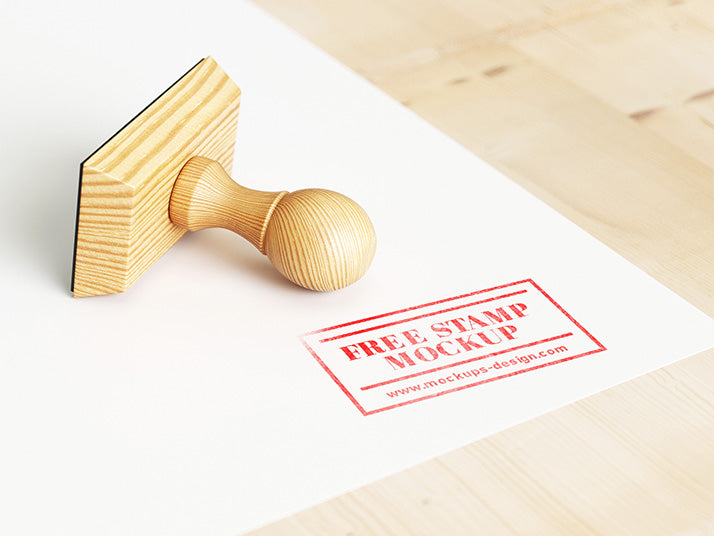 Wood Stamp Logo Mockup