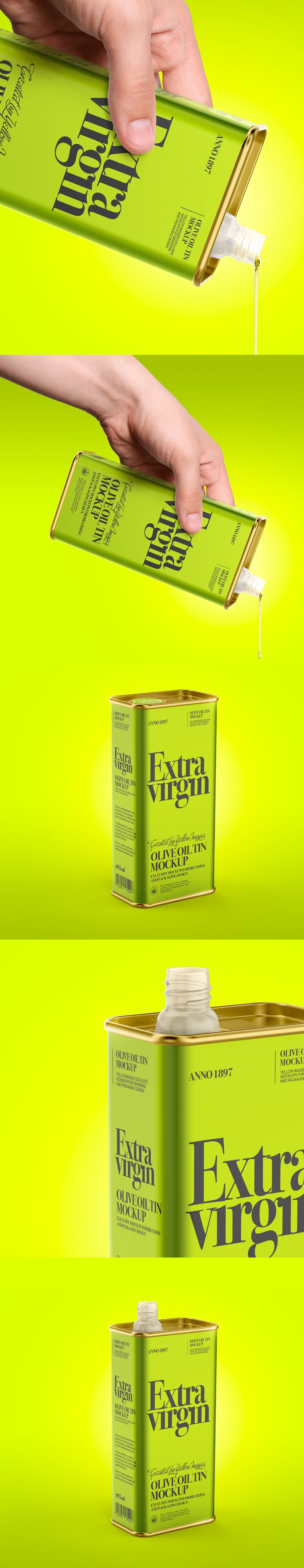 Olive Oil Tin Can PSD Mockup