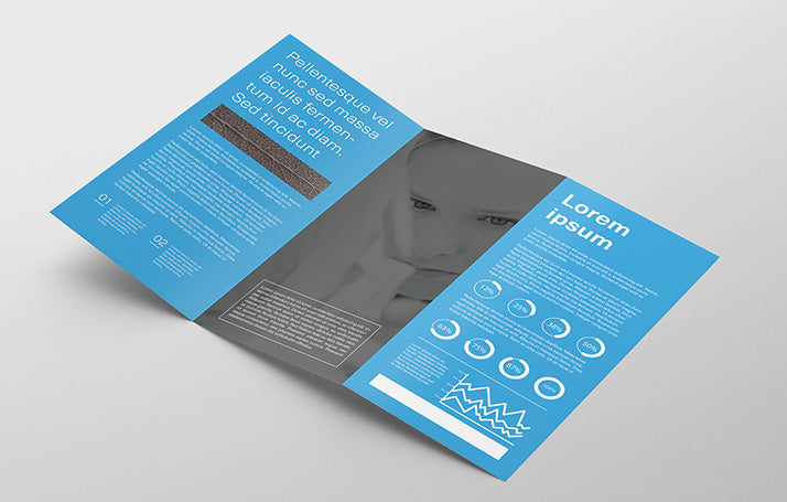 3 Angles of Tri Fold Flyer Mockup