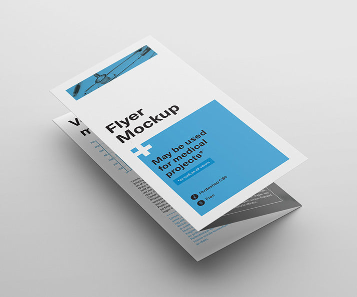 3 Angles of Tri Fold Flyer Mockup
