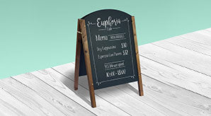 A-Frame Chalkboard Restaurant / Cafe Menu Mockup Psd