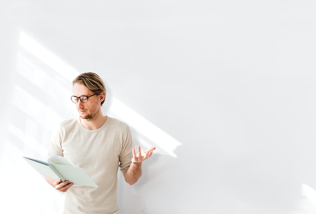 A Guy Reading While Presenting