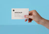 A Hand Holding A Business Card Mockup Psd